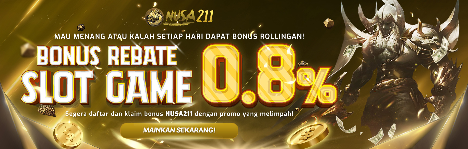 BONUS ROLLINGAN SLOT 0,8% HARIAN